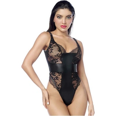 Mapalé Sexy krajkové body s koženkovým detailem