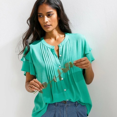 Halenka se sámky a krátkými rukávy zelená – Zbozi.Blesk.cz