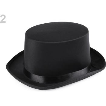 Dekoračný klobúk / cylinder na ozdobenie 1 ks čierna 2 čierna