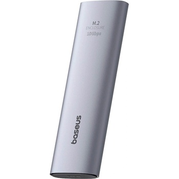 Baseus FlyJoy USB-C External M. 2 NVMe SATA SSD Enclosure - алуминиева външна кутия с USB-C за M. 2 NVMe SATA SSD дискове (сив)