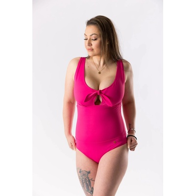 GoldBee Jednodílné Plavky Vázací Pro Velká Prsa Mommy Pink