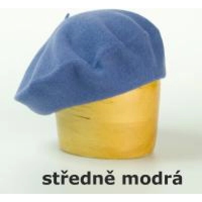 Karpet dámský baret vlněný středně modrá
