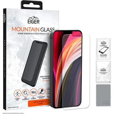 Eiger Mountain Glass Tempered Glass Screen Protector - калено стъклено защитно покритие за дисплея на iPhone 12 mini (прозрачен)