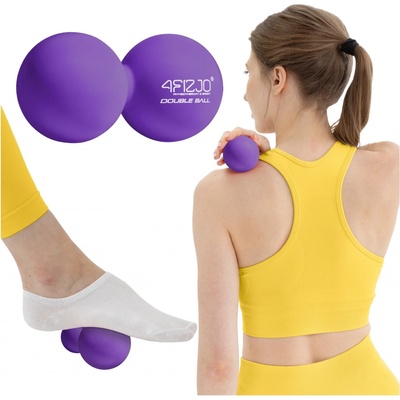 Divio Dvojitý masážní míč DOUBLE BALL fialový