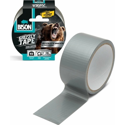 Bison Grizzly Lepiaca páska 10 m strieborná