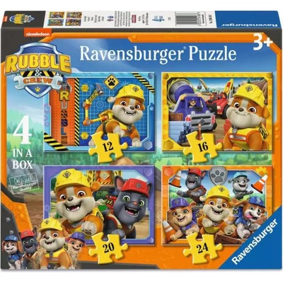 RAVENSBURGER Rubble a jeho partia 4v1 12,16,20,24 dielov
