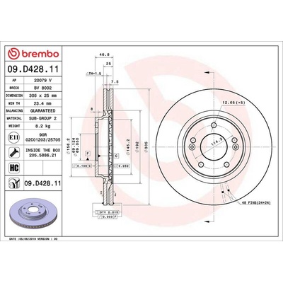 Brzdový kotouč BREMBO 09.D428.11 | Zboží Auto