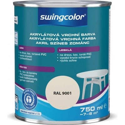 Swingcolor Biely krycí email, 0,75 l krémovo biela