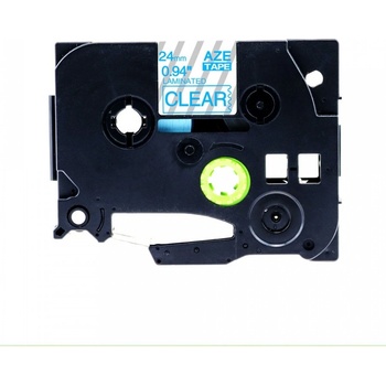 Pro Brother Съвместима лента с Brother TZ-153 / TZe-153, 24mm x 8m, син шрифт / прозрачен субстрат (TZE153)