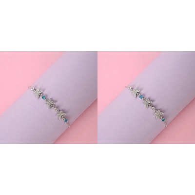 Puce Briseis Nastaviteľný strieborno-modrý motýľový náramok FE49900696207703HI