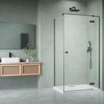 Radaway Правоъгълна душ кабина с люлееща се врата Radaway Essenza KDJ 110x120 см, матово-прозрачно покритие GunMetal, дясна (1385041-92-01R+1384054-01-01)