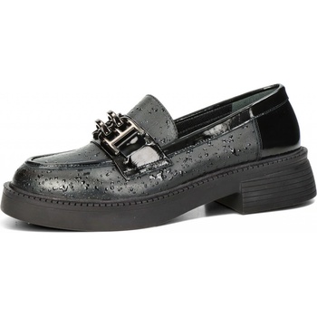 ETIMEĒ dámské kožené mokasíny černé