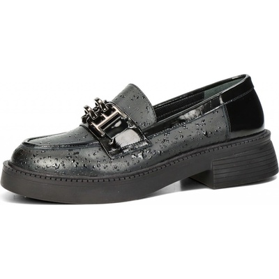 ETIMEĒ dámské kožené mokasíny černé