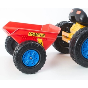 Classic Šlapací traktor G21 s bagrem a vlečkou žluto/modrý