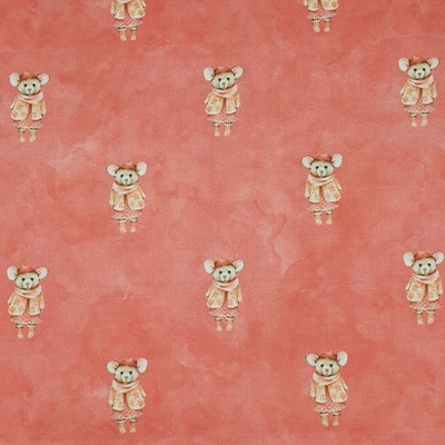 Bavlněný atlas lososový, myší holčičky, š.140