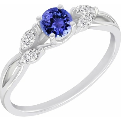 Eppi Zásnubní prsten s tanzanitem a marquise lab grown diamanty Halym R46798