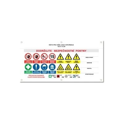 AREÁL STAVBY 2 bezpečnostní banner s logem firmy - 100x50 cm
