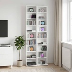 vidaXL Кабинет за CD 2 бр. Бяло 33 x 23, 5 x 175 см Инженерна дървесина (8012643)