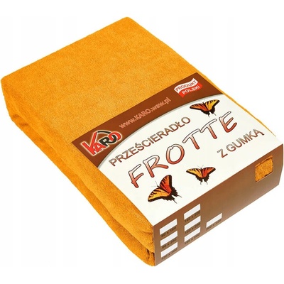 KARO Froté prostěradlo s gumou oranžové 160x200