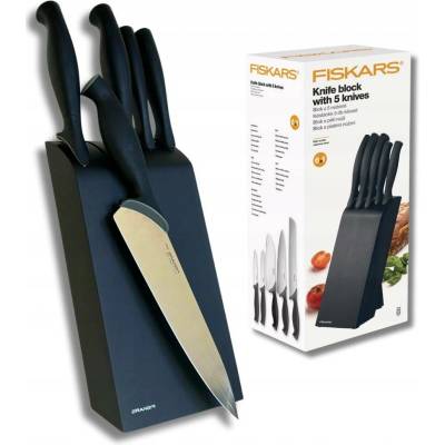 FISKARS CONTROL 1073023 Sada 5 kuchyňských nožů v černém bloku