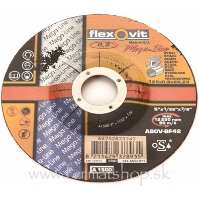 Flexovit Kotúč rezný 125 x 0,8 mm 001500