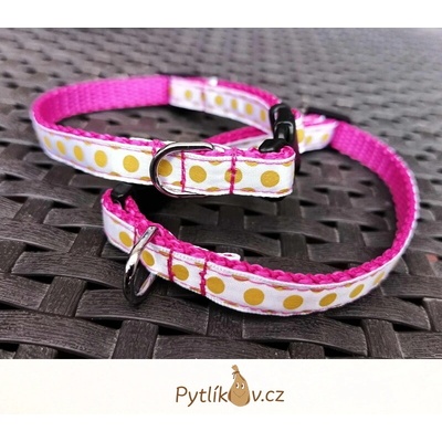 Smarti fashion Obojek pro psy Zlatý puntík nylon