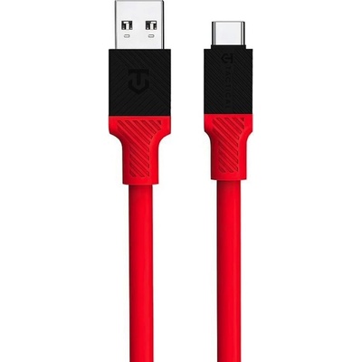 Tactical Здрав кабел с бързо зареждане за устройства с USB-C порт (100 см) - Tactical Fat Man USB-A to USB-C Cable 60W (червен) (57983117386)
