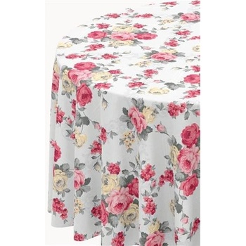 Obrus PVC 095A ruže červeno-žlté so sivými lístkami metráž, 20 m x 140 cm, IMPOL TRADE