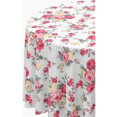 Obrus PVC 095A ruže červeno-žlté so sivými lístkami metráž, 20 m x 140 cm, IMPOL TRADE