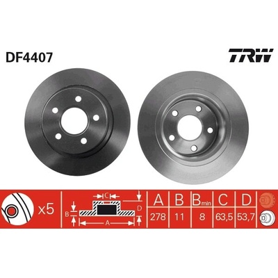 Brzdový kotúč TRW DF4407