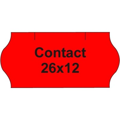 Cenovkové etikety Contact 26x12 červené