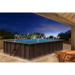 POOL EXPERT Правоъгълен дървен басейн 834 x 492 x 138 cm