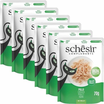 Schesir Complements Adult Cat Kuracie filety v želé 6 x 70 g