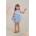 Guess Нежна рокля за мини момиче в синьо с тюл с пеперуди Guess