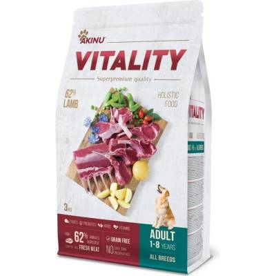 Akinu Vitality pes dospělý Hypoalergénne jehněčí 3 kg