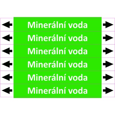 Grafiko | Minerální voda - dle ISO 20560 - Materiál fólie s ochrannou laminací, Rozměr aršík 6 ks 26x226 mm