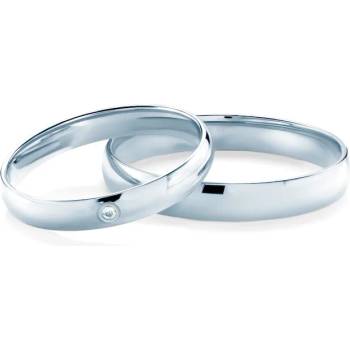 Image 1 of SAVICKI Сватбени халки: бяло злато, полукръгъл профил. 3 мм