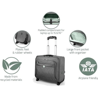 PORT DESIGNS YOSEMITE ECO TROLLEY 15,6" taška na kolečkách, šedá