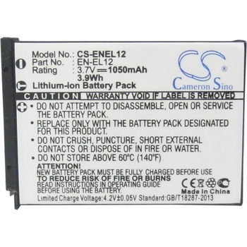 Image 1 of Cameron sino Батерия за апарат NIKON EN-EL12 Li-Ion 3.7V 1050mAh Cameron Sino (CS-ENEL12)
