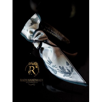 Radi handmade Диадема със панделка със зелена основа (865)