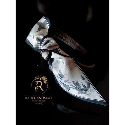 Radi handmade Диадема със панделка със зелена основа (865)