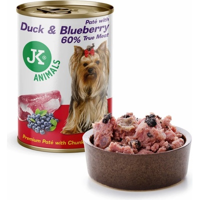 JK ANIMALS Adult Premium Paté Duck & Blueberry with Chunks 400 g
