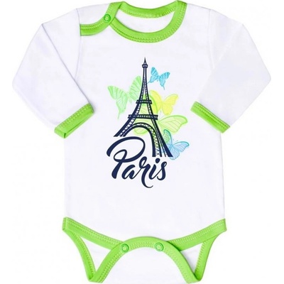 NEW BABY Dojčenské body s dlhým rukávom Towns zelené
