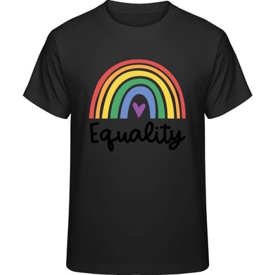 Premium Pride tričko Dúhový dizajn Equality čierna