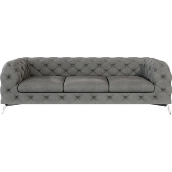 ROPEZ Сив кадифен диван 243 cm Chelsea - Ropez (Chelsea Sofa 3os. Riviera 91 Srebrne)
