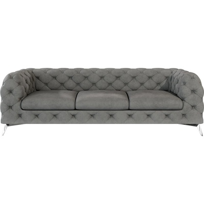 ROPEZ Сив кадифен диван 243 cm Chelsea - Ropez (Chelsea Sofa 3os. Riviera 91 Srebrne)