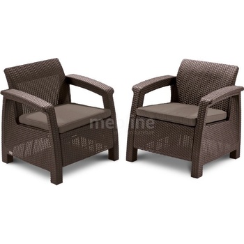 Allibert Corfu Duo 2 ks hnedá / sivohnedá