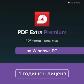 MobiSystems Софтуер MobiSystems PDF Extra Premium, абонамент за 1 година, за 1 потребител, английски/български, за Windows