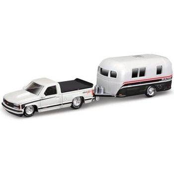 Maisto - Дизайн Tow & Go, 1993 Chevrolet 454 SS Pick-up Camper Trailer, 1: 64