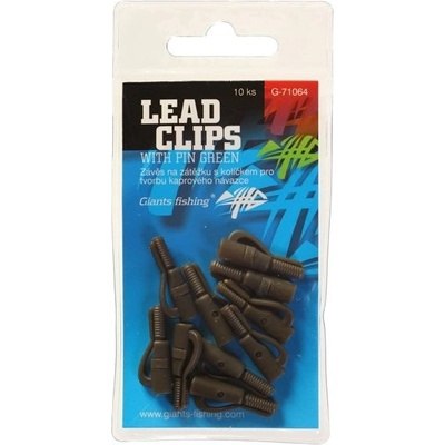 Giants Fishing Lead Clips with Pin hnědá Závěs na zátěžku 10 ks